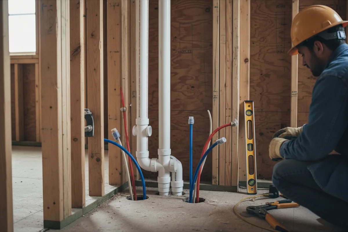 Drain and supply rough-in during Leak Detection in Melbourne